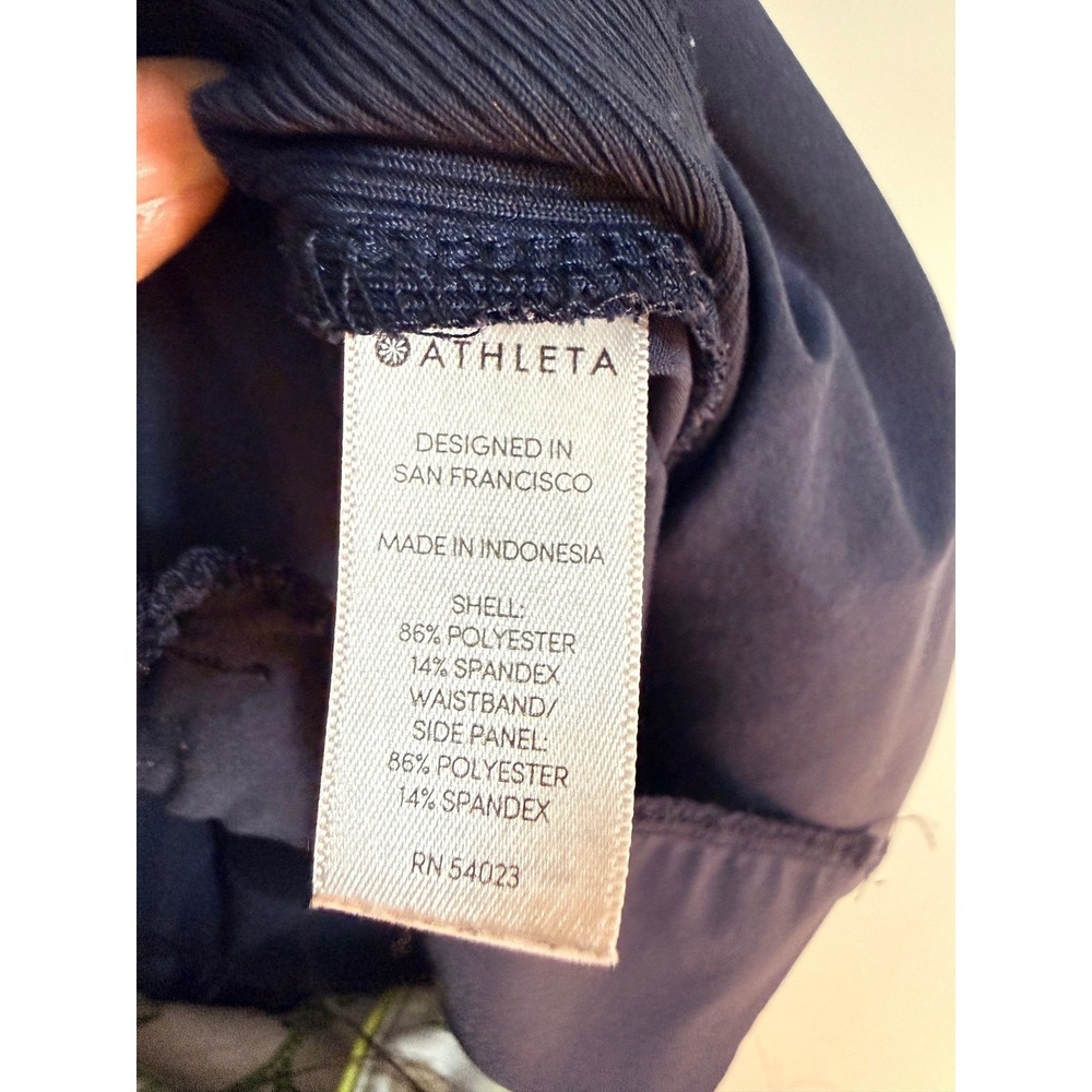 Athleta Womens Brooklyn Jogger Track Pants Navy Blue Ribbed Side Panel Size 4 - Picture 5 of 10